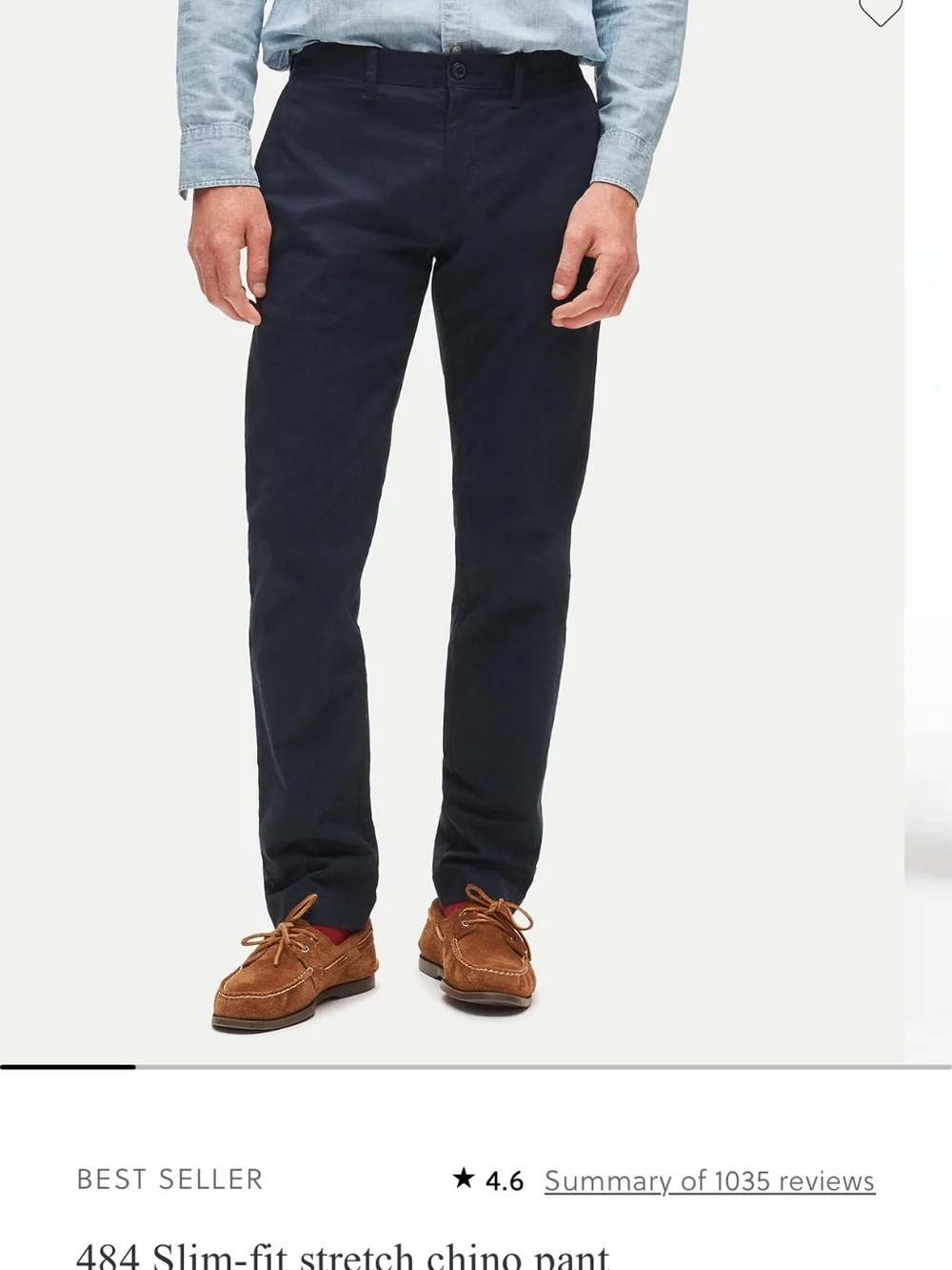 J. Crew Slim-Fit Stretch Chino Pants in Navy